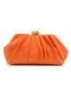 Clutch de festa com efeito camurça e franzido.