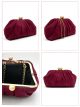 Cartera de fiesta efecto ante con fruncido