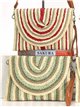 Bolso bandolera rafia rayas con solapa semicircular