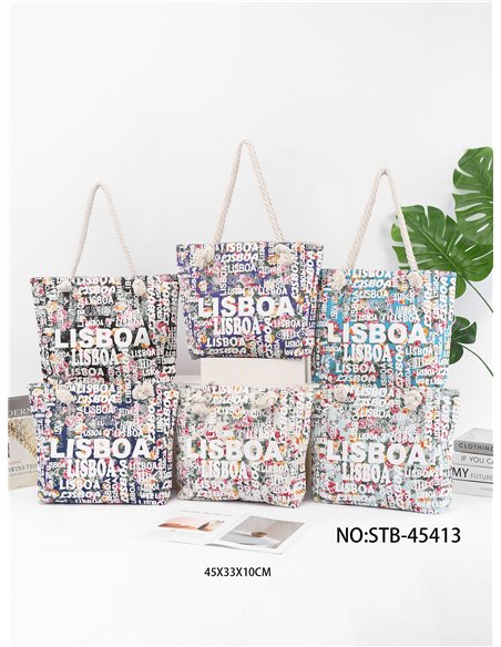 Bolso tote lisboa estampado