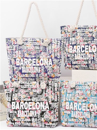 Bolso tote barcelona estampado