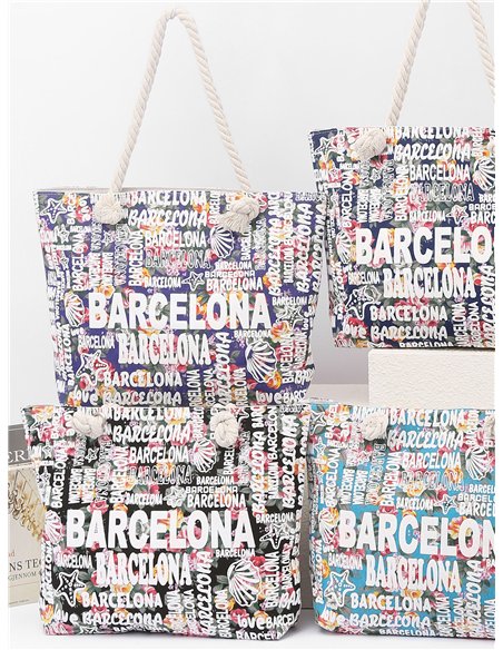 Bolso tote barcelona estampado