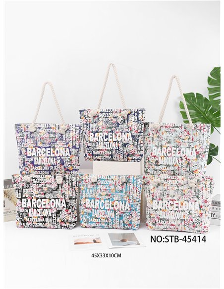 Bolso tote barcelona estampado