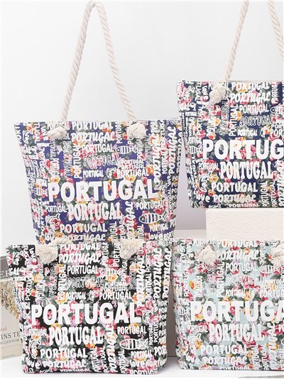 Bolso tote portugal estampado