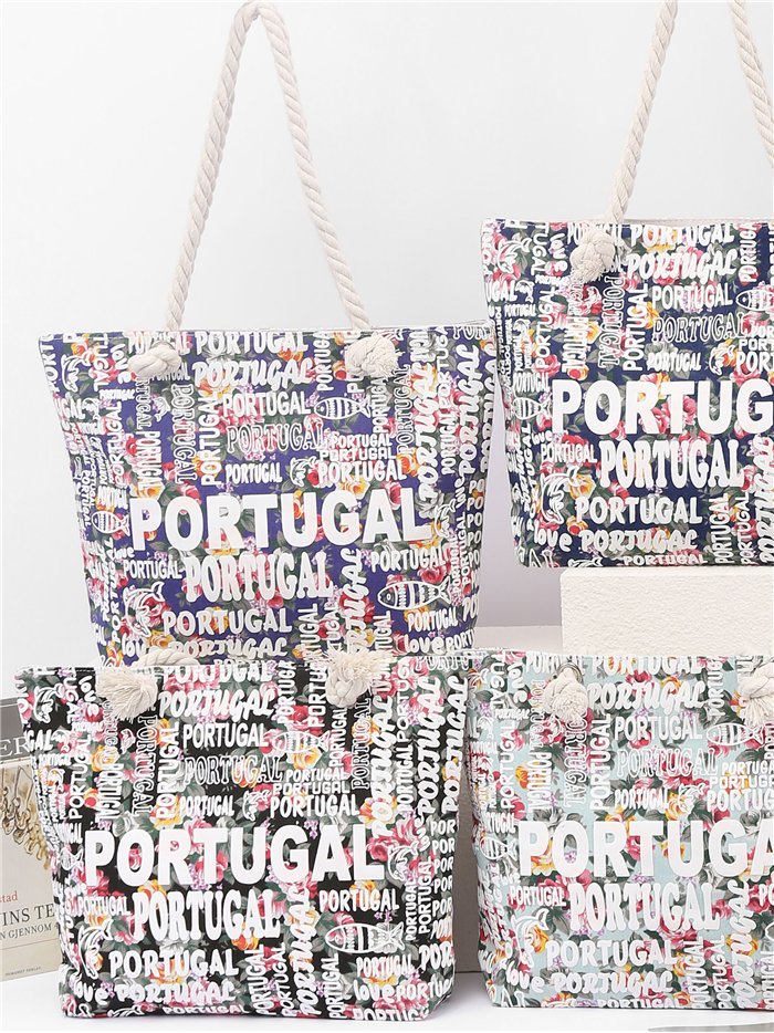 Bolso tote portugal estampado