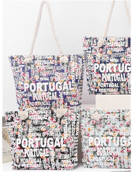Bolso tote portugal estampado