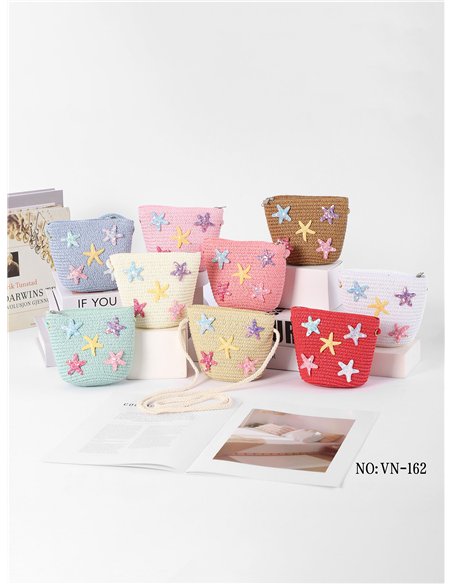 Bolso bandolera infantil rafia estrellas marinas