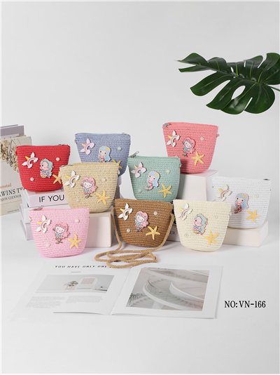 Bolso bandolera infantil rafia sirena marina 2