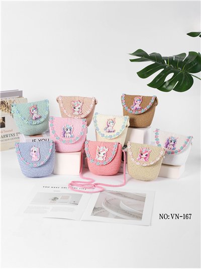 Magische Einhorn-Raffia-Schultertasche für Kinder 2