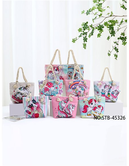 Bolso de playa infantil fantasía unicornio