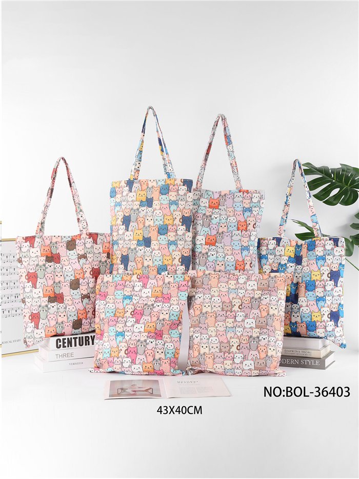 Bolso tote estampado gatos de colores