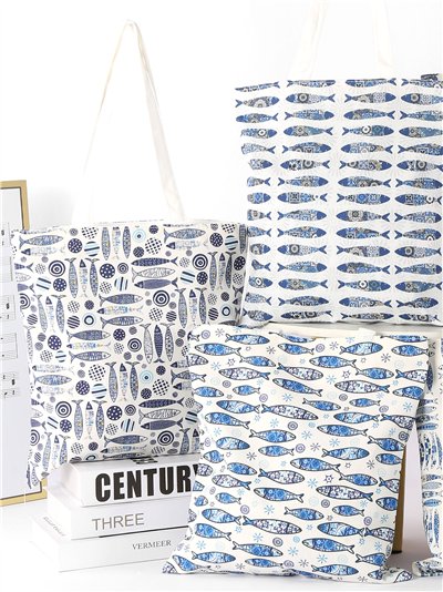 Bolsa de compras com estampa de peixe