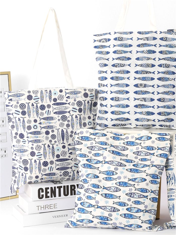 Bolsa de compras com estampa de peixe
