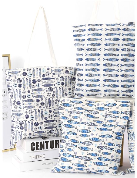 Bolsa de compras com estampa de peixe