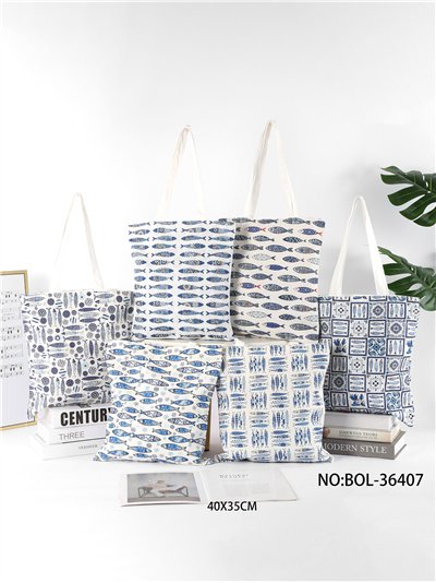 Bolsa de compras com estampa de peixe 2