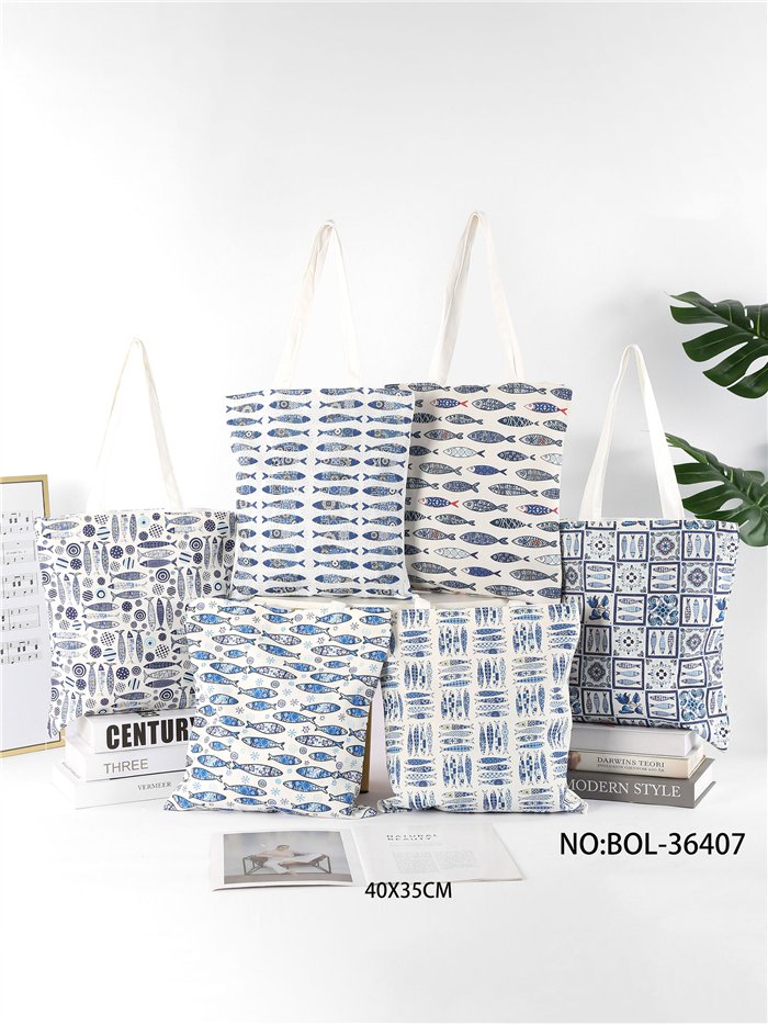 Bolsa de compras com estampa de peixe