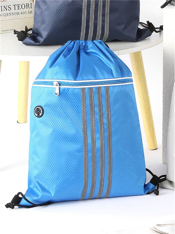 Mochila saco deportiva con cremallera frontal