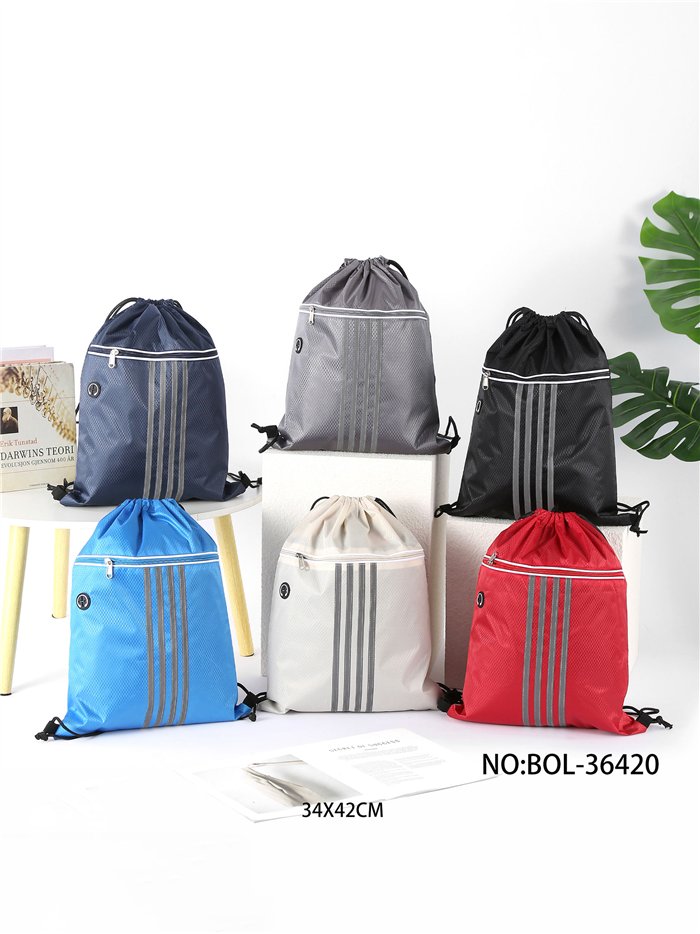 Mochila saco deportiva con cremallera frontal