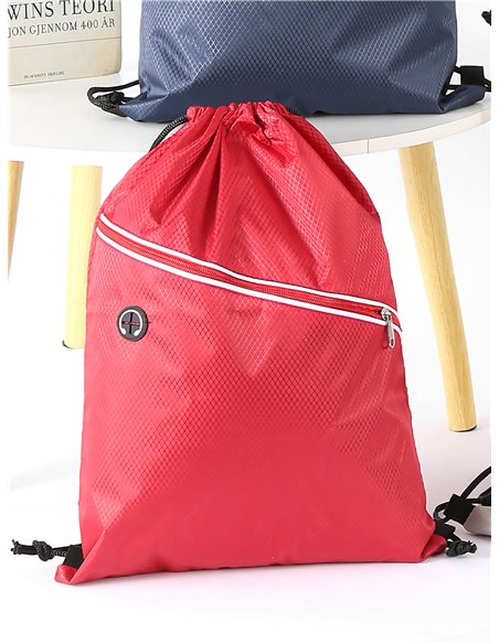 Mochila saco deportiva con cremallera diagonal