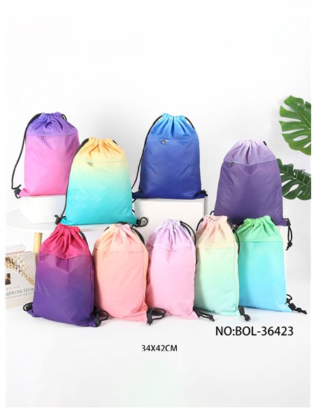 Mochila saco degradada multicolor