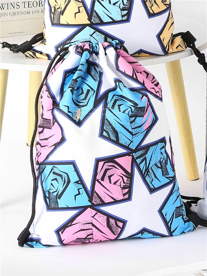Mochila saco pop art con estrellas