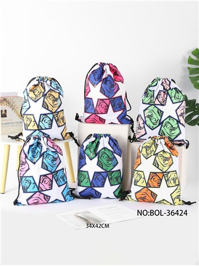 Mochila saco pop art con estrellas 2