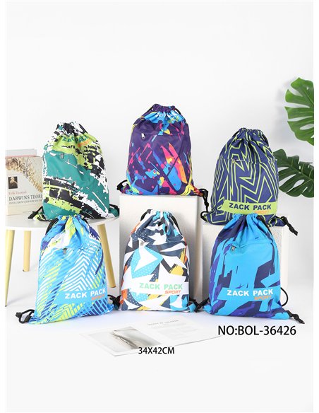 Mochila saco estampado sport