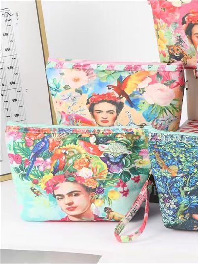 Neceser canvas estampado frida floral