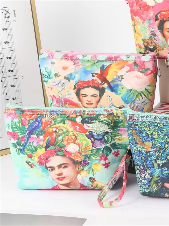 Neceser canvas estampado frida floral