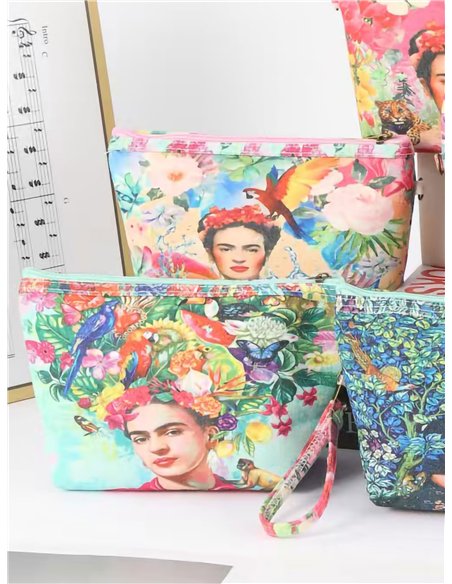 Neceser canvas estampado frida floral