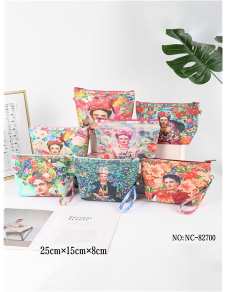 Neceser canvas estampado frida floral