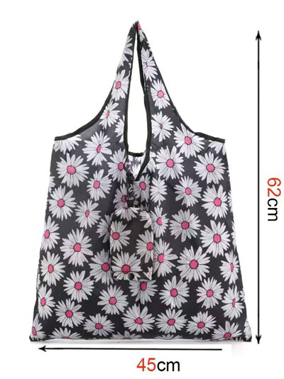 Bolsa dobrável com estampa floral