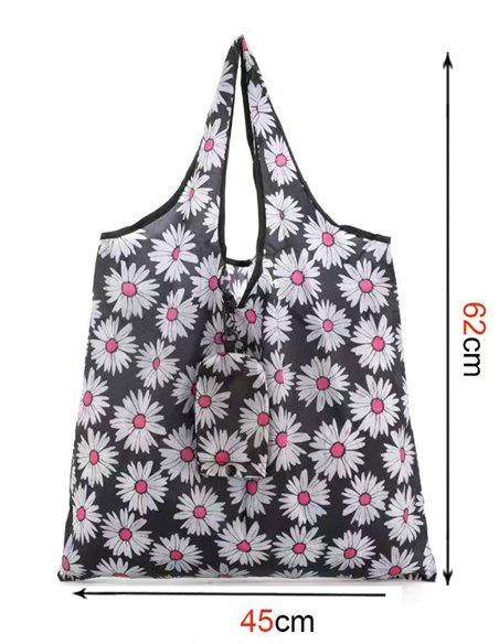 Bolsa dobrável com estampa floral