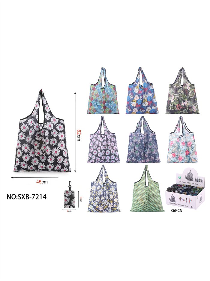 Bolsa dobrável com estampa floral