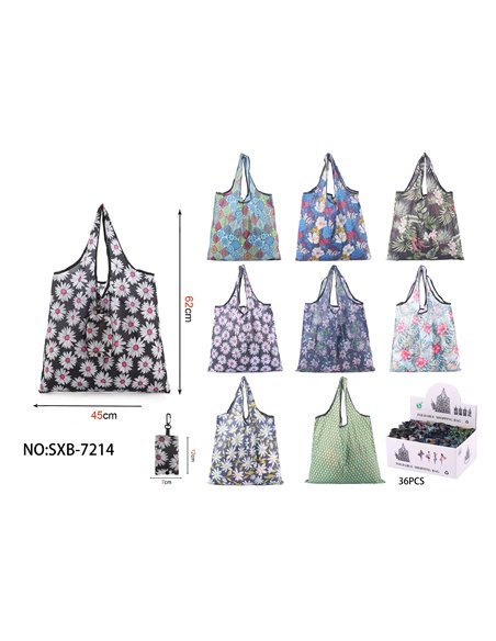 Bolsa dobrável com estampa floral