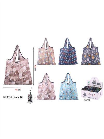 Borsa pieghevole con stampa di gatti 2