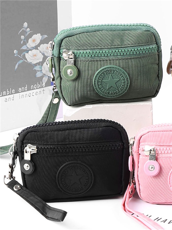 Portefeuille étoile compact en nylon multipoches