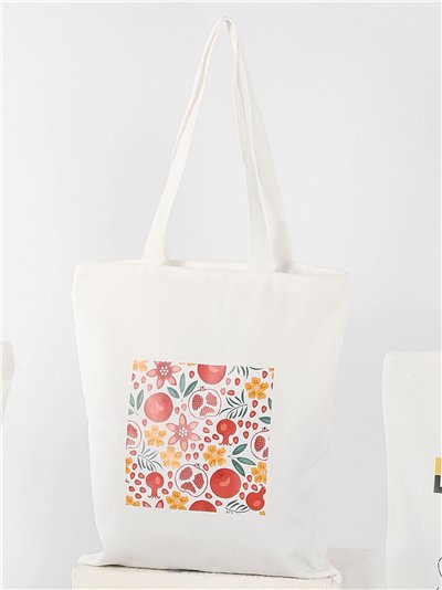 sac fourre-tout imprimé fruits d'été