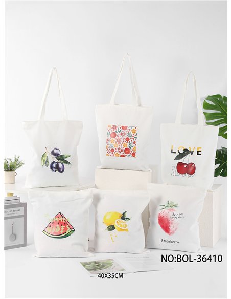 sac fourre-tout imprimé fruits d'été