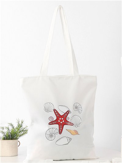 Bolso tote estampado marino