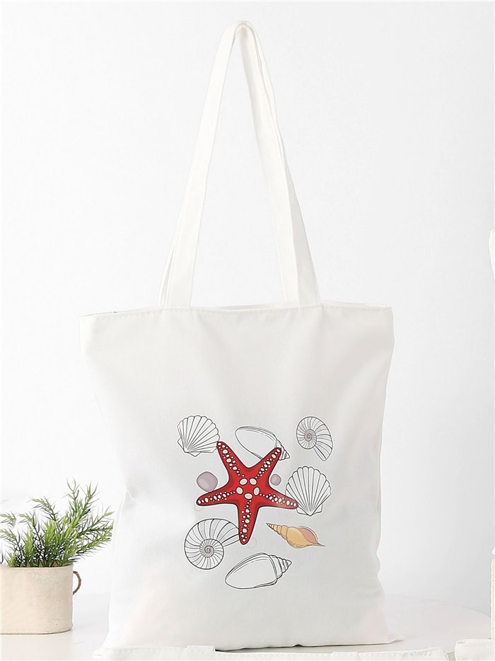 Bolso tote estampado marino