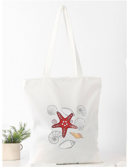 Bolso tote estampado marino