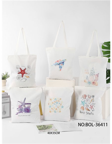 Bolso tote estampado marino