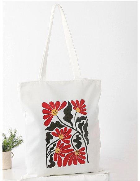 Tragetasche mit botanischem Blumenmuster