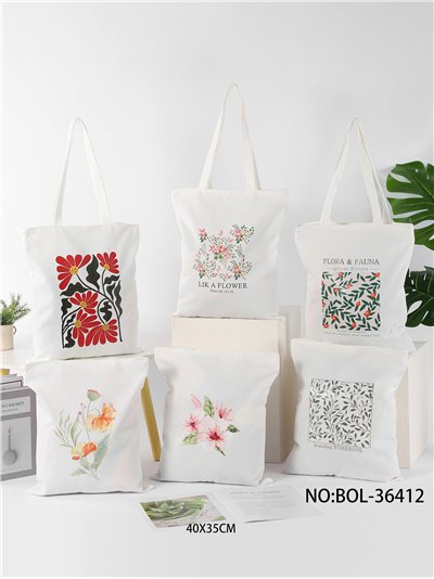 Bolso tote estampado flores botánicas 2