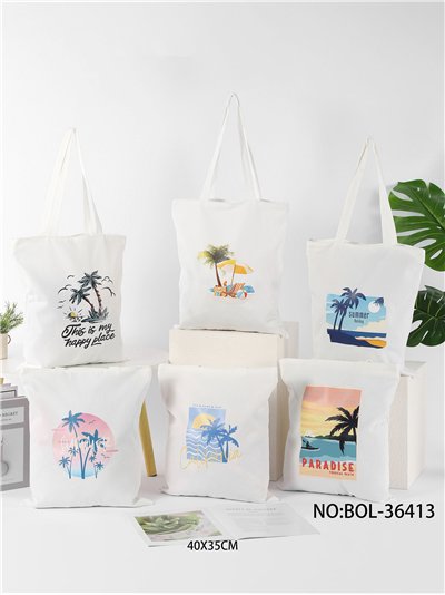 Bolsa de compras com estampa de paraíso tropical 2