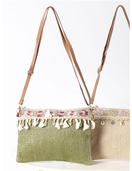 Bolso bandolera boho con detalles marinos