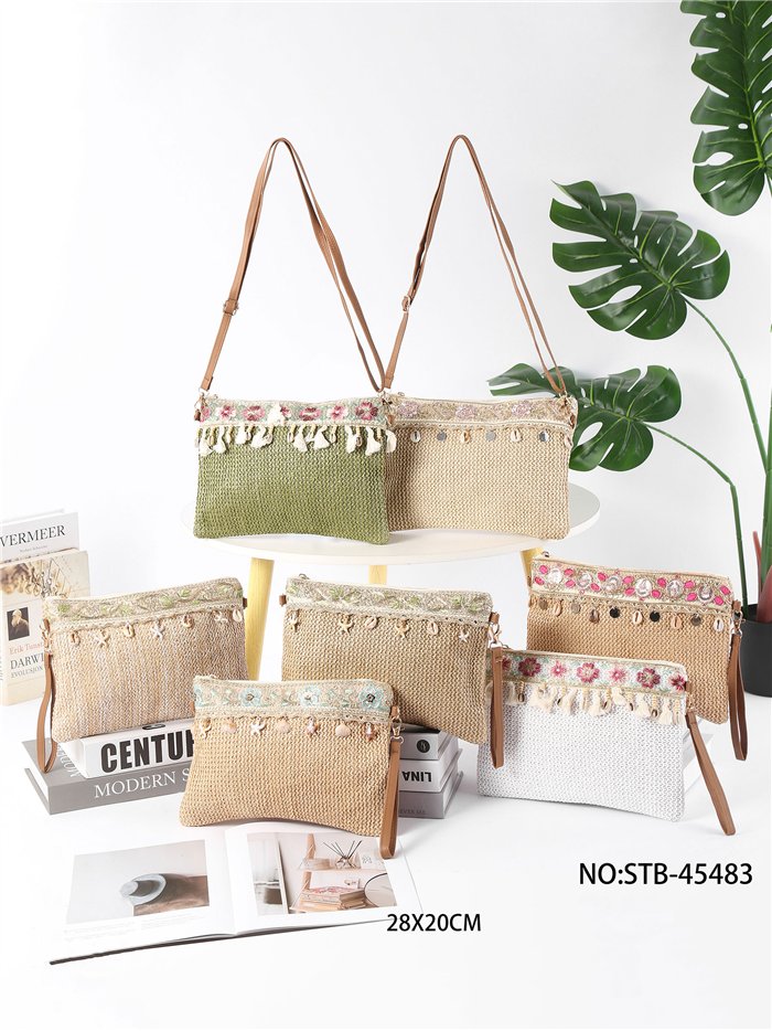 Bolso bandolera boho con detalles marinos