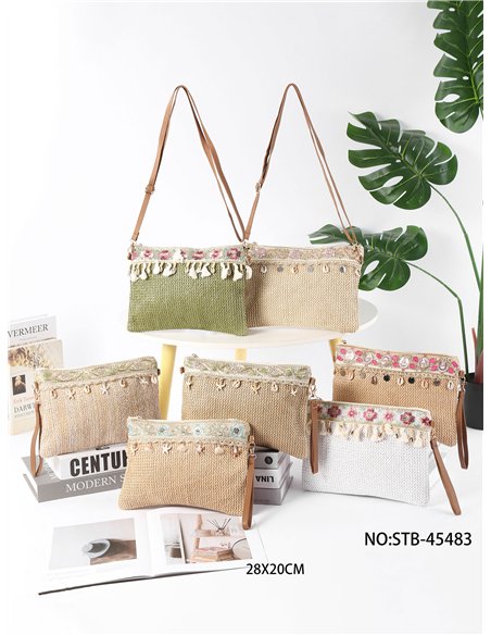 Bolso bandolera boho con detalles marinos