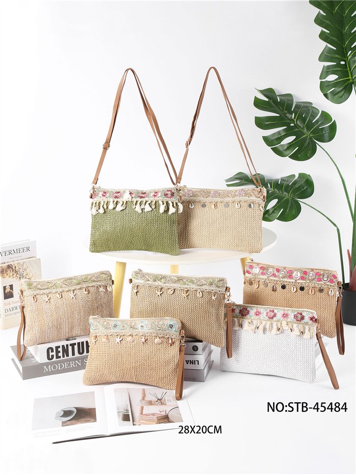 Bolso bandolera boho con detalles marinos